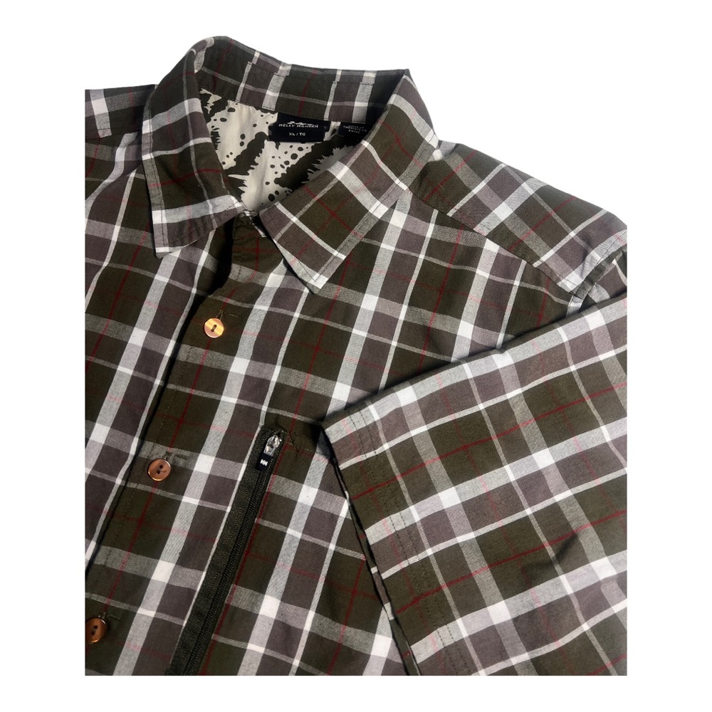 Helly Hanson Men's‎ Brown Short Sleeve Plaid Casual Shirt XL